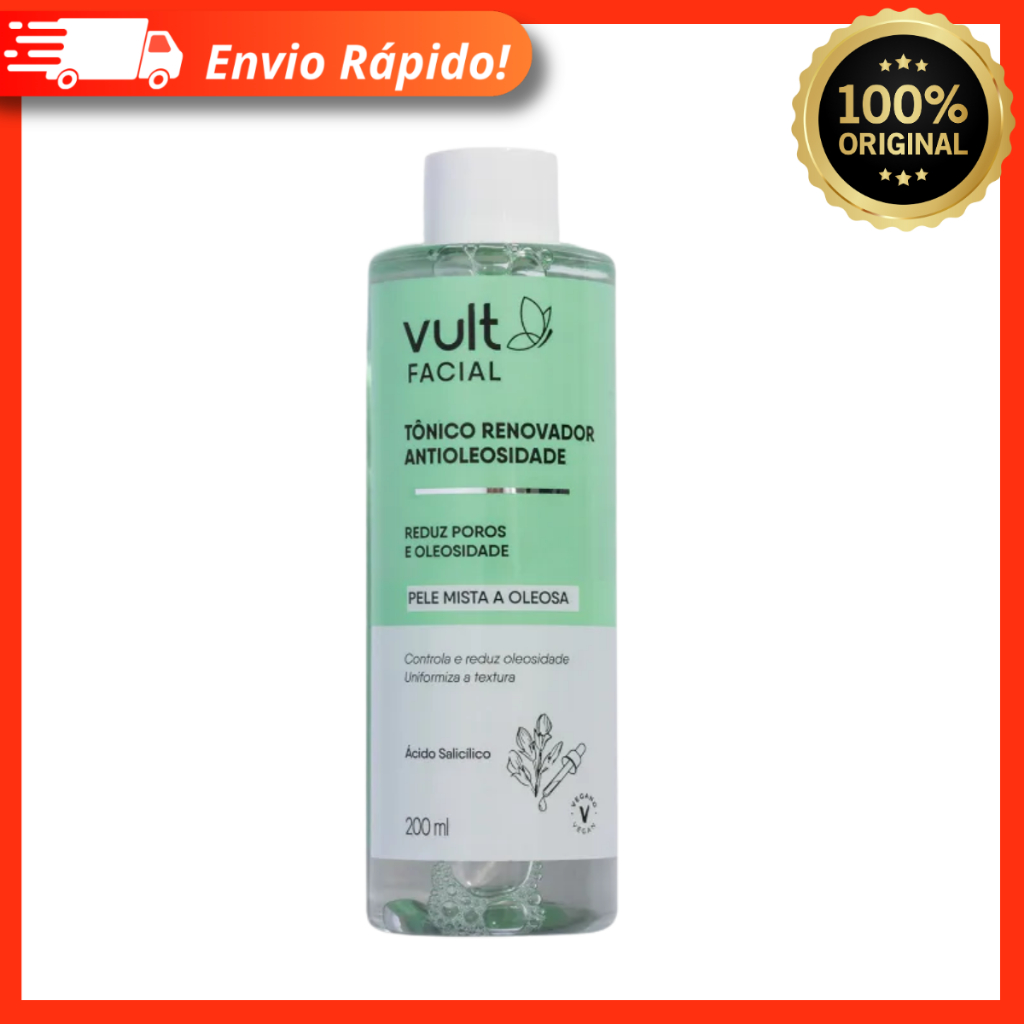 Tônico Renovador Facial Antioleosidade – Vult