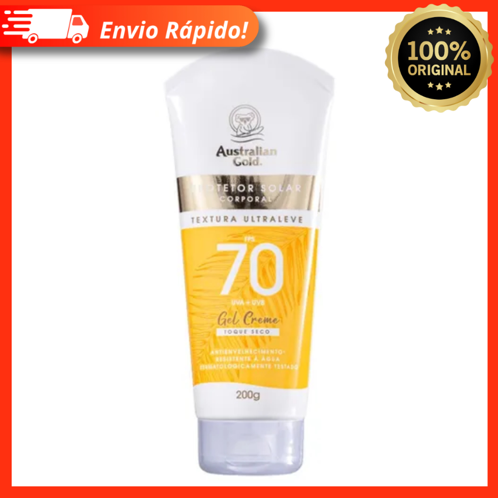 Protetor Solar Australian Gold Gel Creme FPS 70 200g