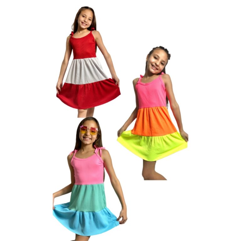 Kit 3 Vestidos Infantil 3 Marias Moda Menina Verã