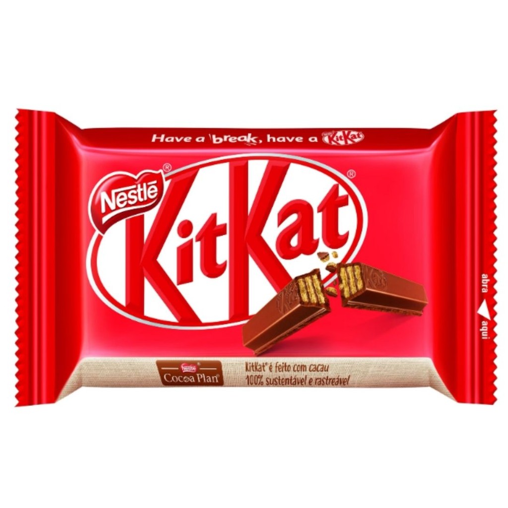 Chocolate Kitkat 4 Fingers ao Leite Caixa com 24 Unidades