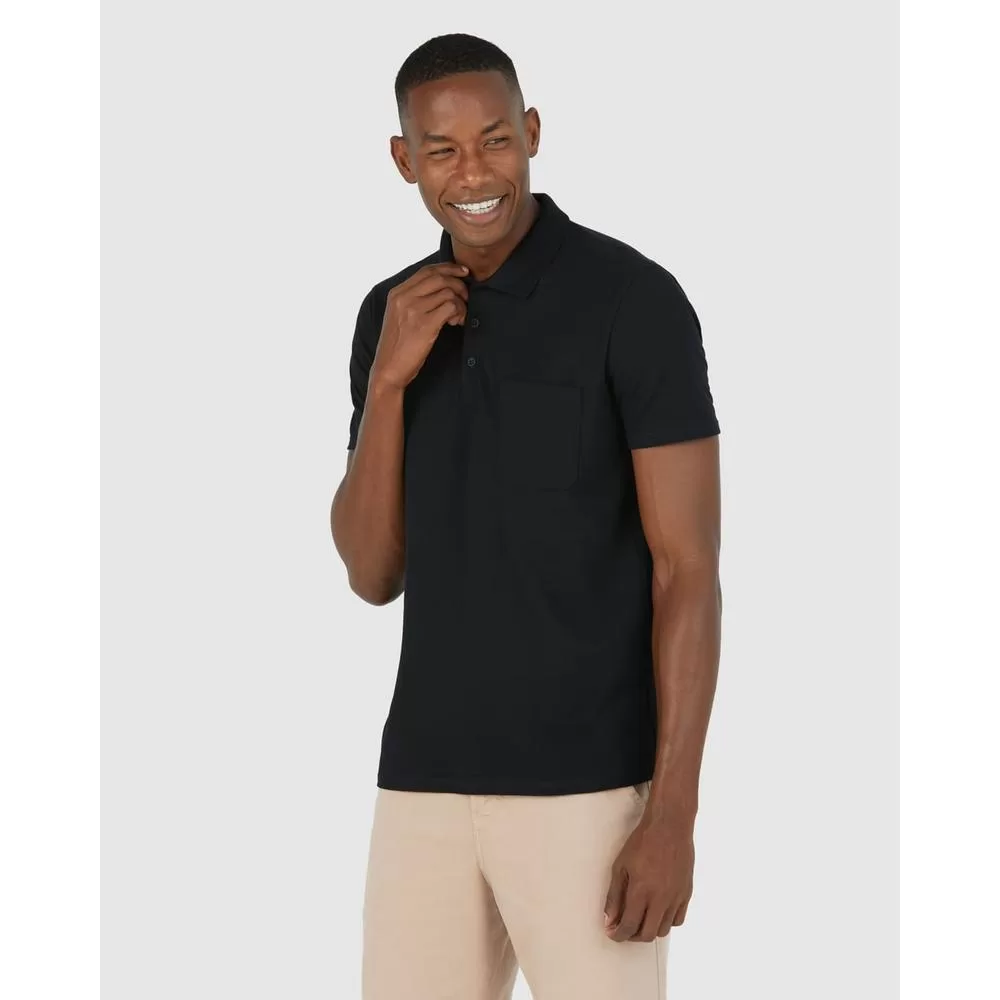 Camisa Básica Masculina Polo Gola Esporte E Bolso Piquet