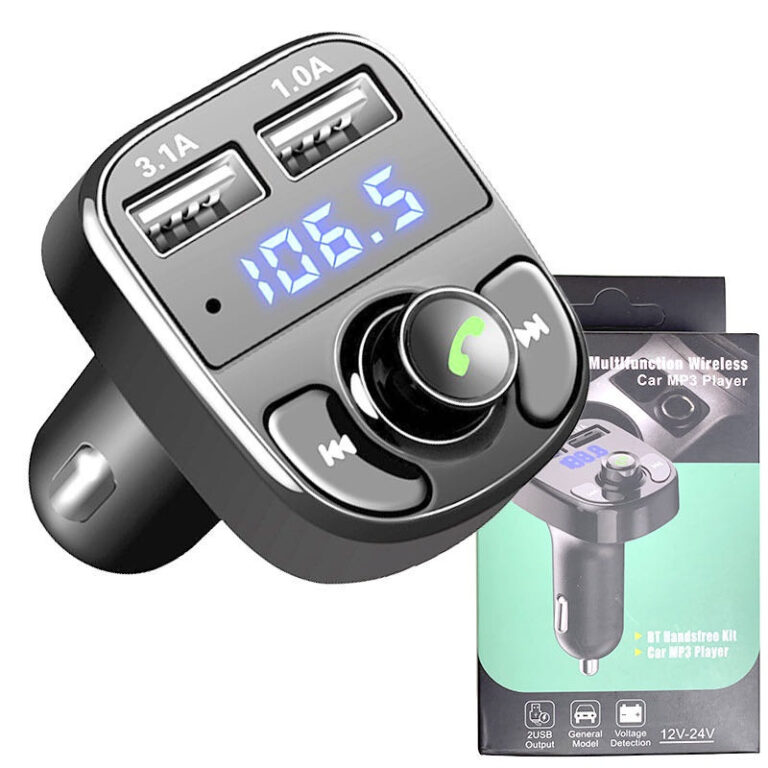 Carregador Carro Transmissor Fm Bluetooth Veicular
