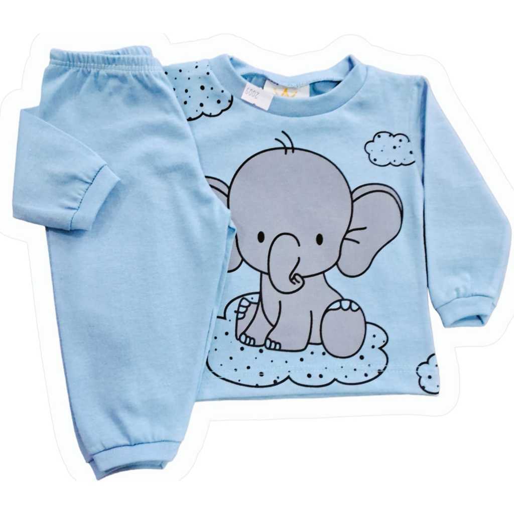Conj Bebê – Blusa Calça Manga Longa 100% Algodão Menina/Menino RN ao GG Ref 2009