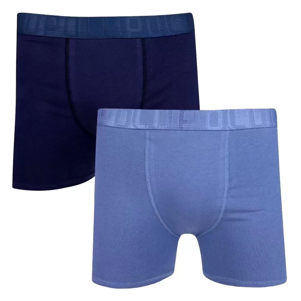 Kit Cuecas Boxer Lupo 2 Peças – Azul e Marinho