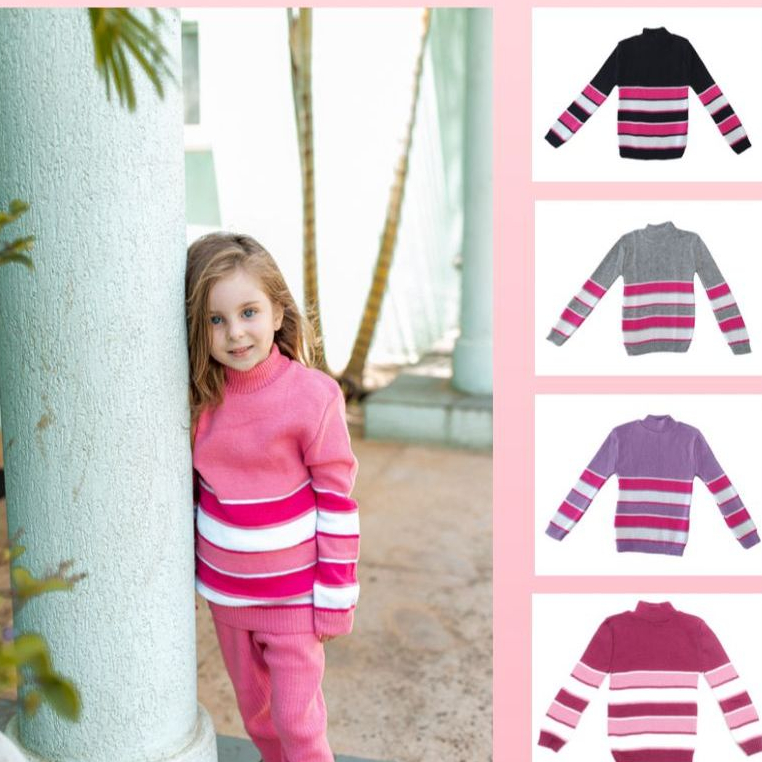 Blusa Cacharrel Lã Infantil Menina Manga Longa Di