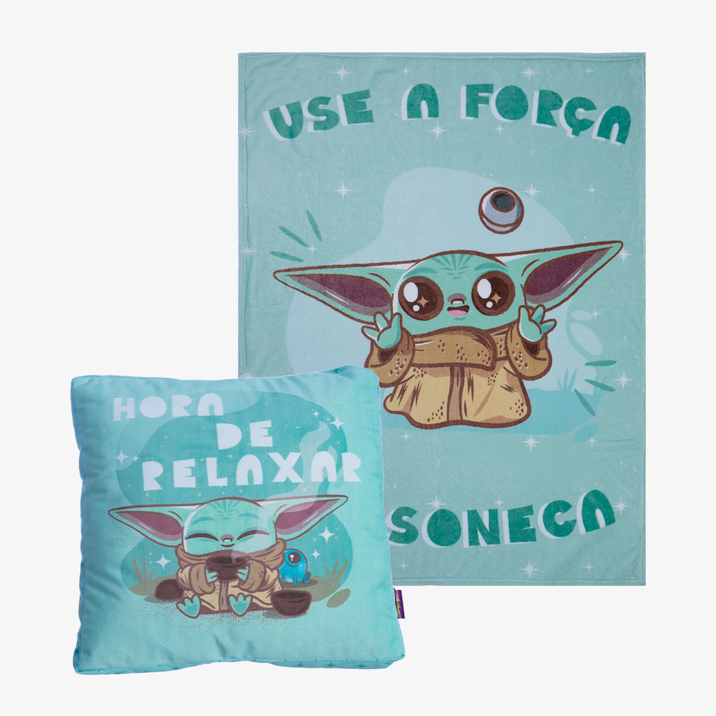 Kit Almofada Com Manta Baby Yoda – ZonaCriativa