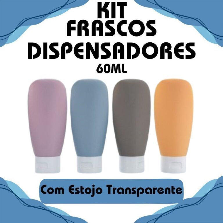 Kit 4 ou 3 Frascos 60ML Plástico Com Estojo Trans