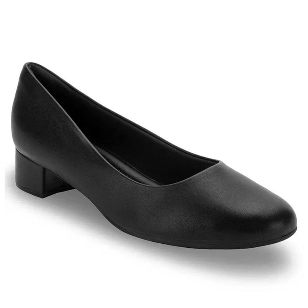 Sapato Piccadilly Salto Baixo Conforto Feminino – Preto