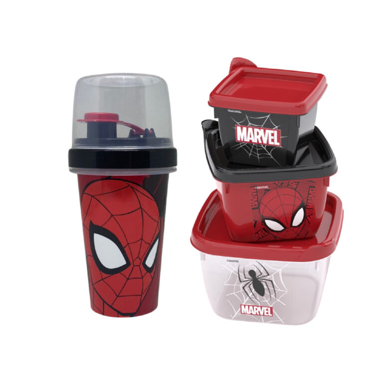 Kit Lancheira Potes Infantil Garrafa C/ Copo 3 Pot