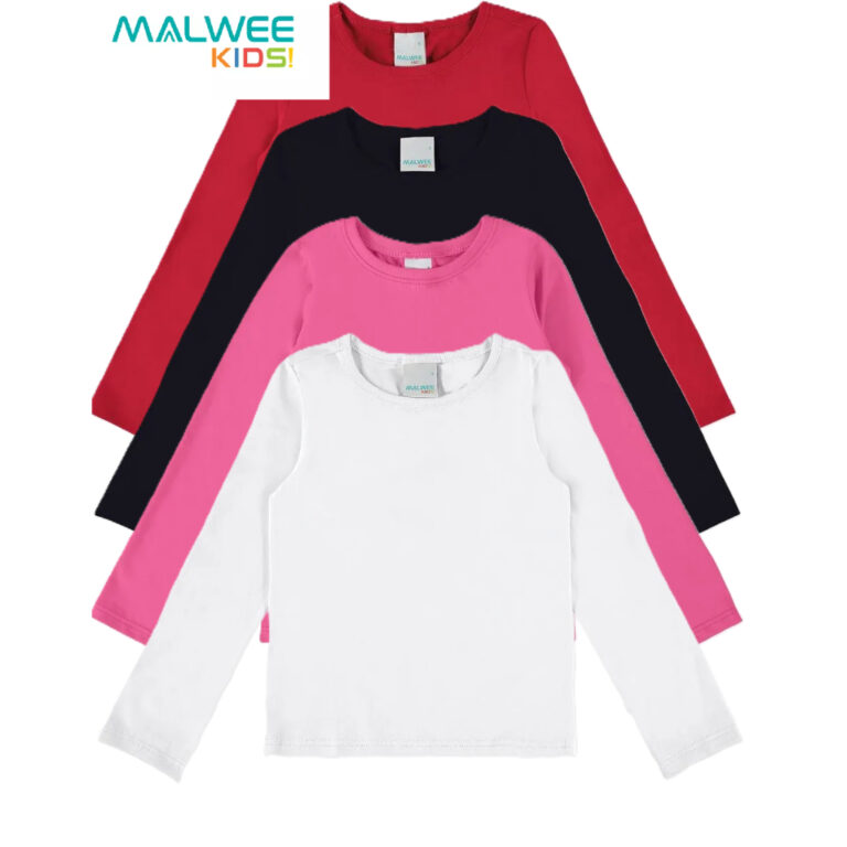 Camiseta Malwee Kids Menina Manga Longa Cores Vari
