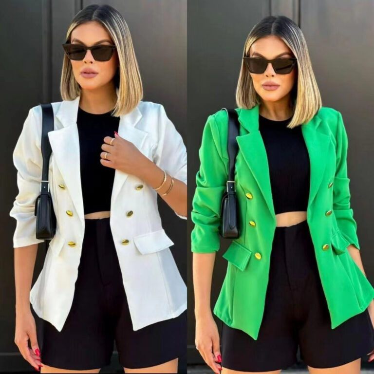 Blazer Feminino Casaquinho Alfaiataria Casaco Soci
