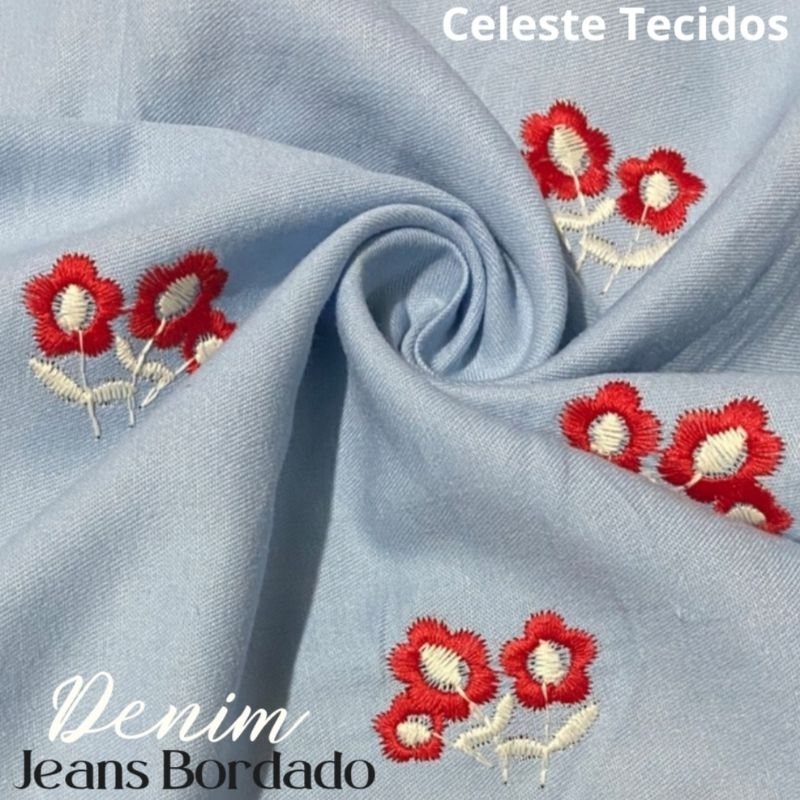 Jeans Denim Bordado (1m×1,30m)