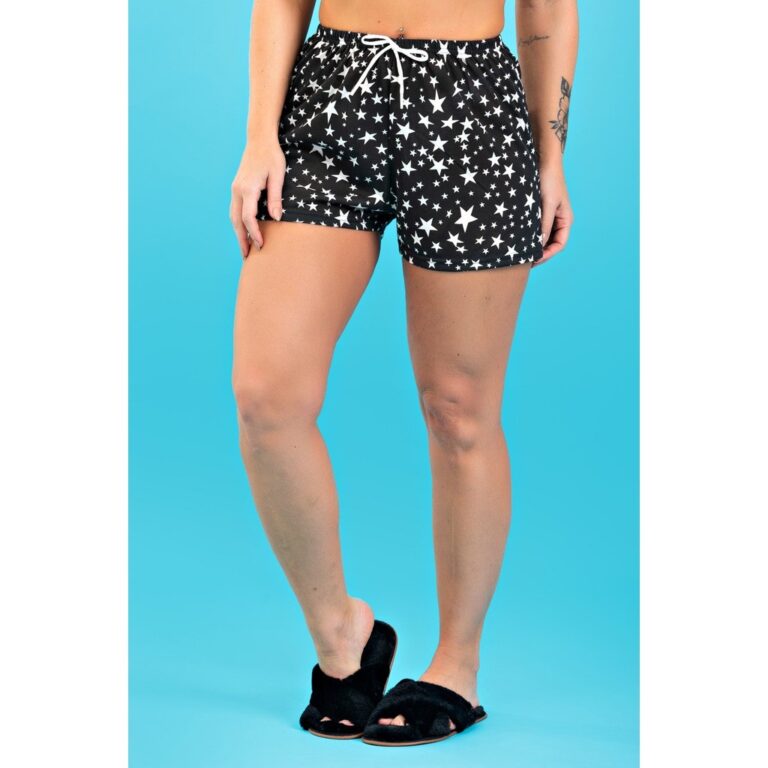 Shorts De Pijama Feminino Estrelas Verão Confort
