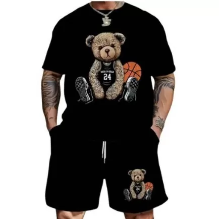 Conjunto Camiseta Larga Oversized+ Bermuda Moletom