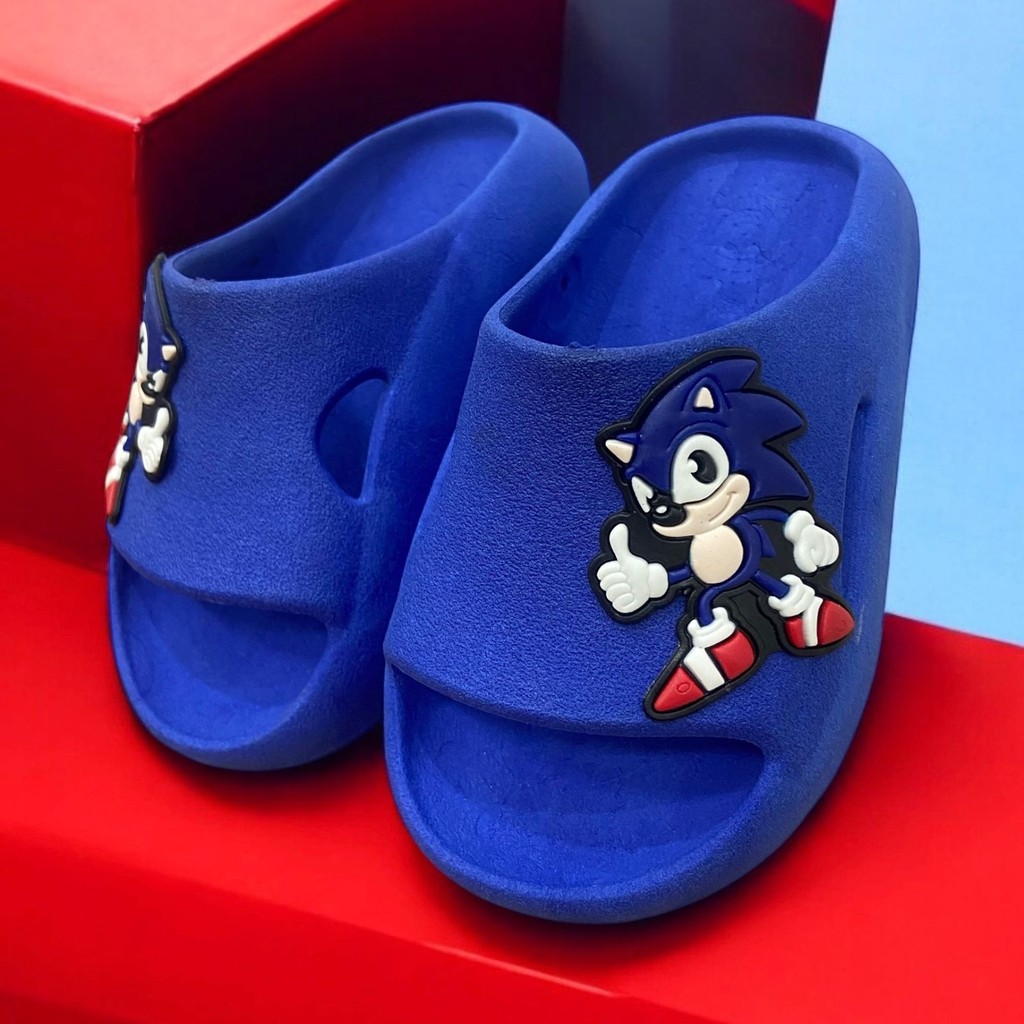 Chinelo Masculino Infantil Menino Criança Divertido Azul E Preto Promoção