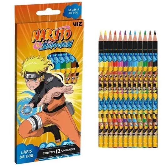 LAPIS DE COR NARUTO / 12 CORES / SEXTAVADO / VIZ /