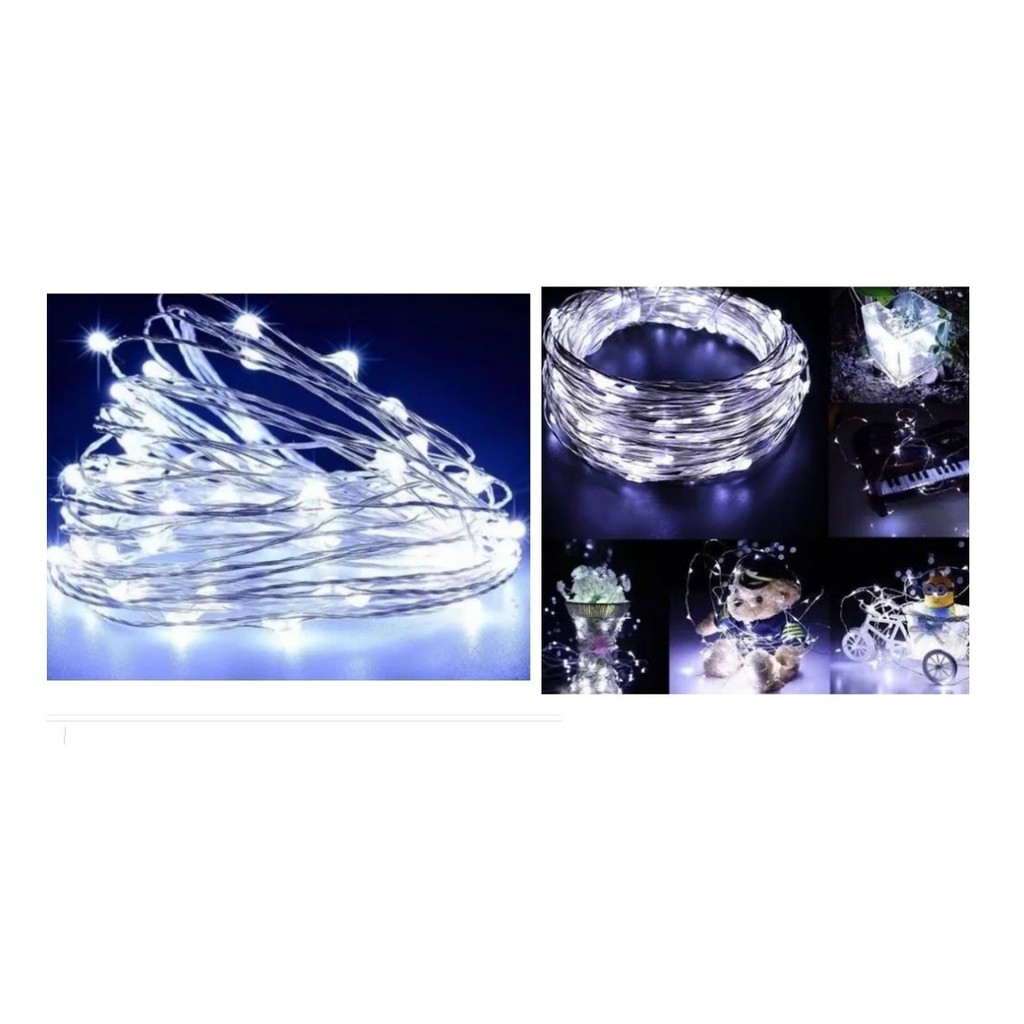 Fio De Fada LED 10m 100 Leds USB Decoração Cordão Luzinha Natal Festa