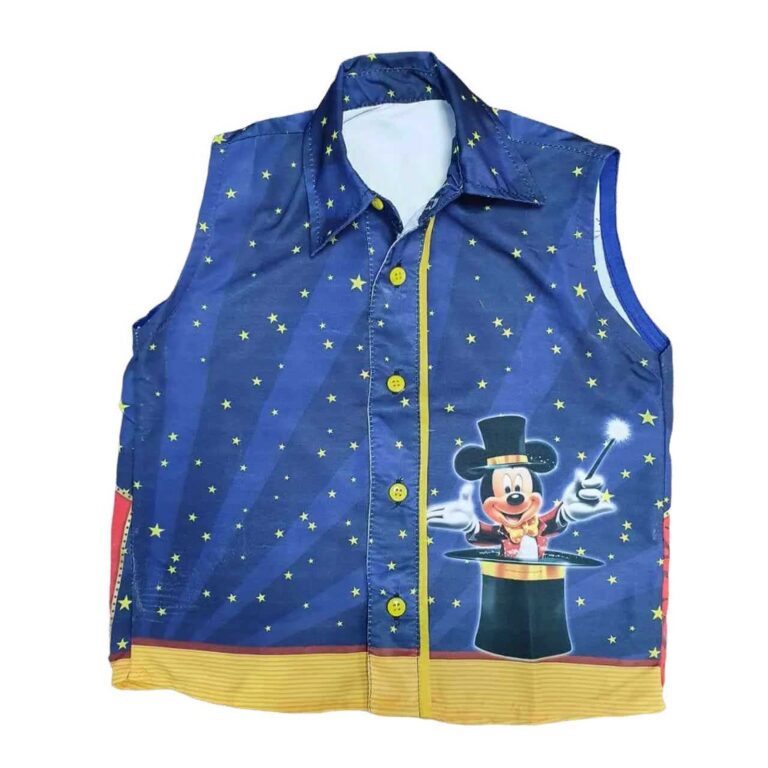 Camisa Social Mickey Mágico Infantil Festa Aniver