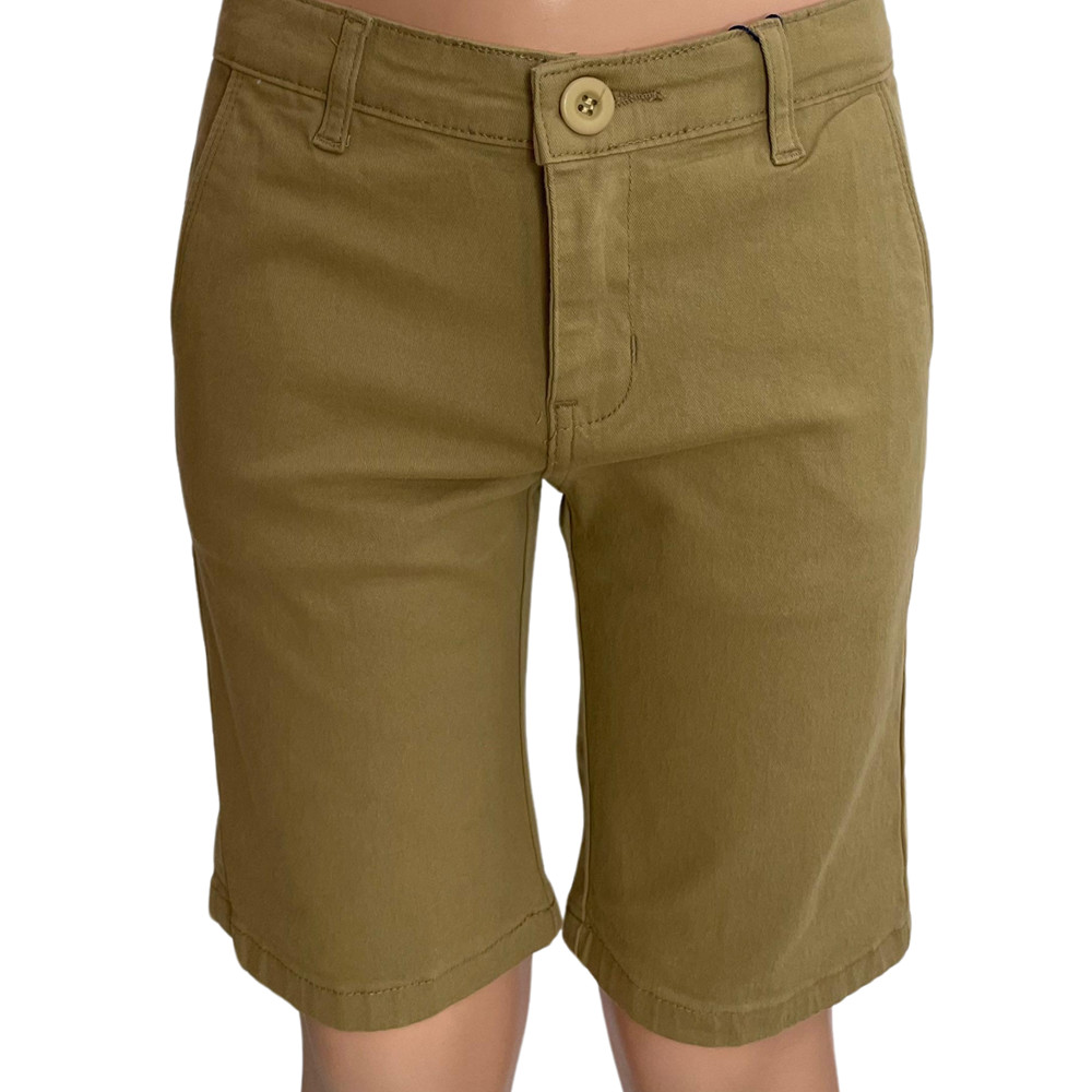 Bermuda Esporte fino Caqui Short Jeans Masculina Infantil Meninos Juvenil