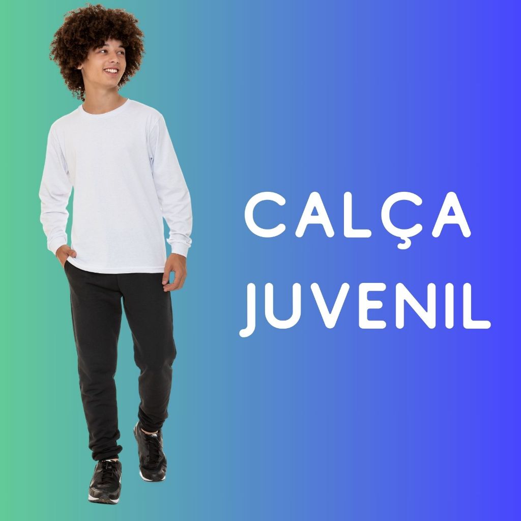 CALÇA MOLETOM JUVENIL 2BOLSOS BARRA E PUNHO 3055-C2