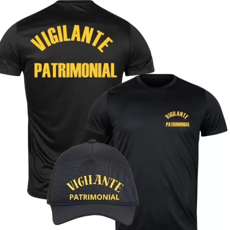 Kit uniforme de trabalho Vigilante Patrimonial 100% algodão masculina e feminina com boné