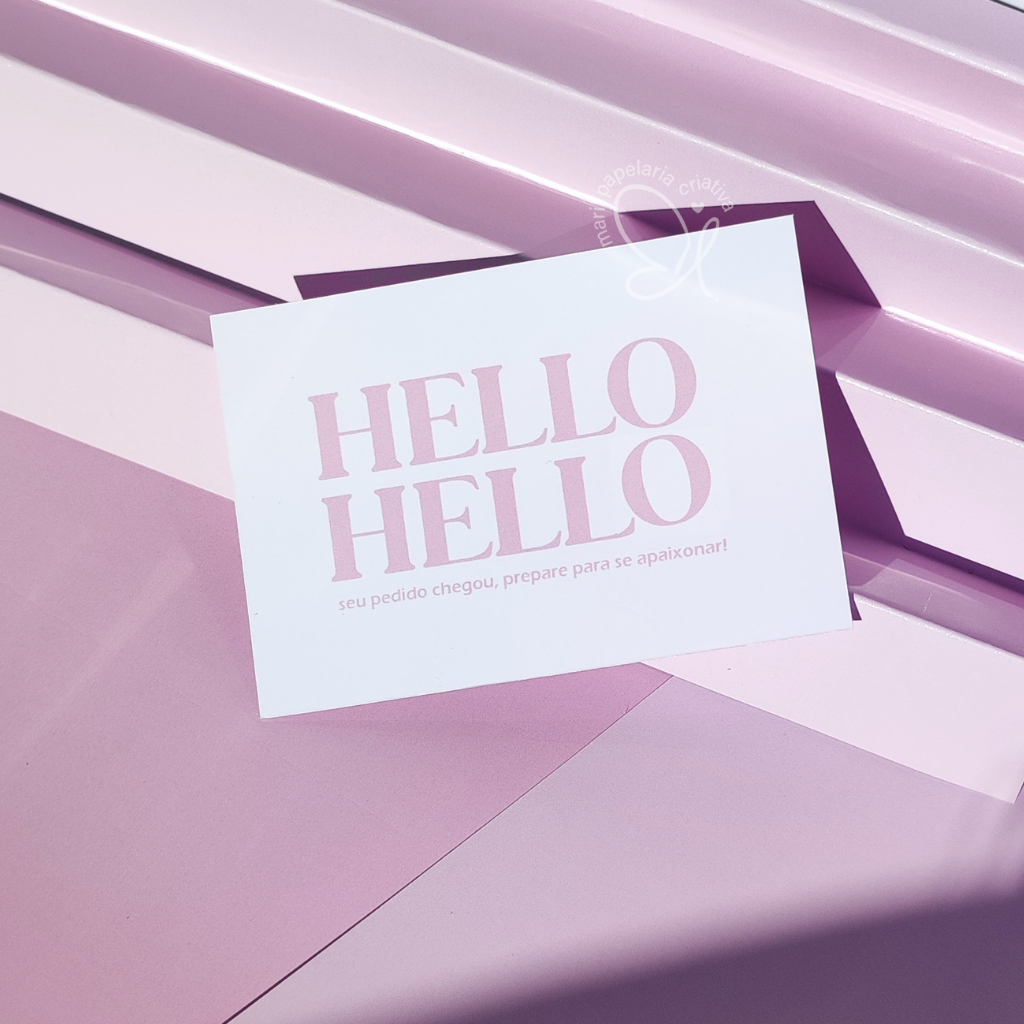 Cartão agradecimento Hello Hello