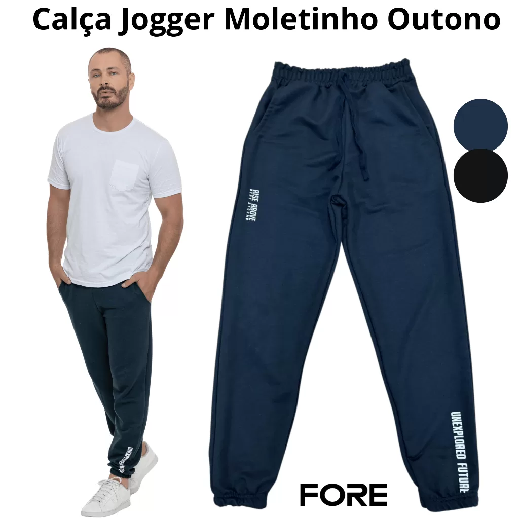 Calça Moletom Jogger com Punho Outono 010976-C1