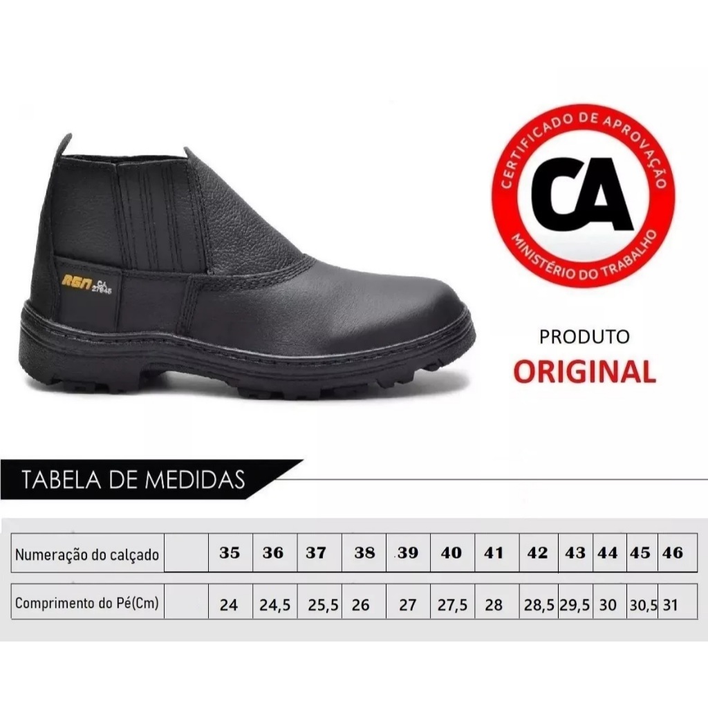 Botina Masculina de Segurança Com C.A Conforto e Flexibilidade