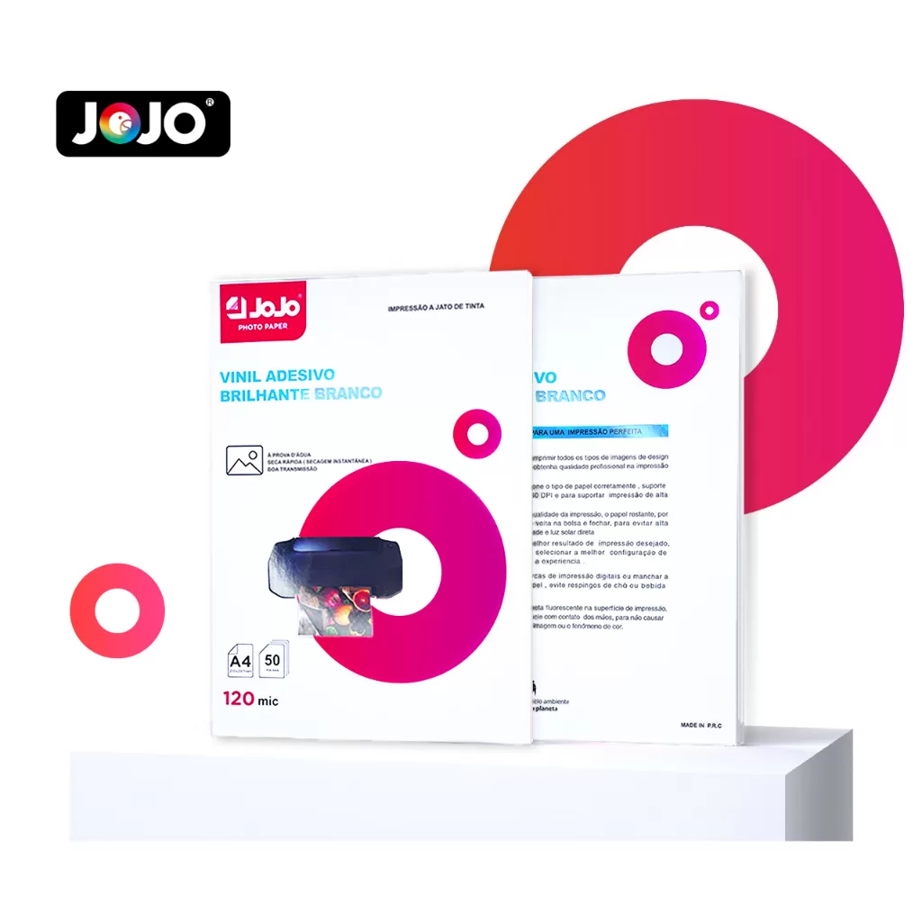 Vinil Adesivo Branco A4 Prova Dágua 50 Folhas P/ Jato Tinta