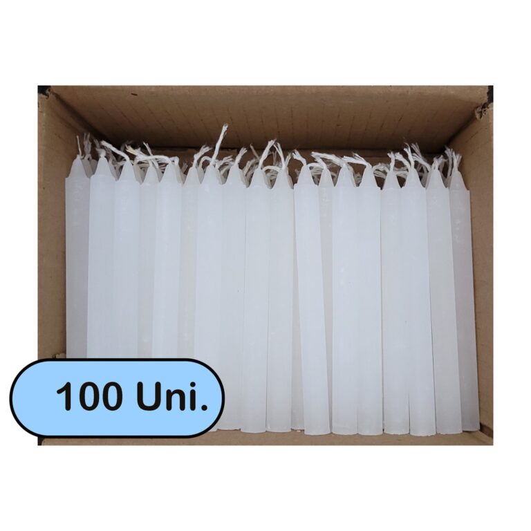 100 Velas Palito Branca Parafina Pura (13,5 Cm X 1