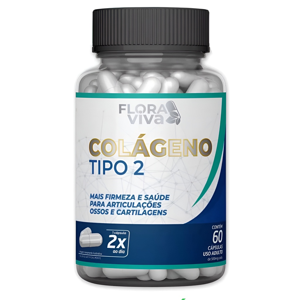 Colágeno Tipo 2 500mg 60 Cápsulas – Flora Viva
