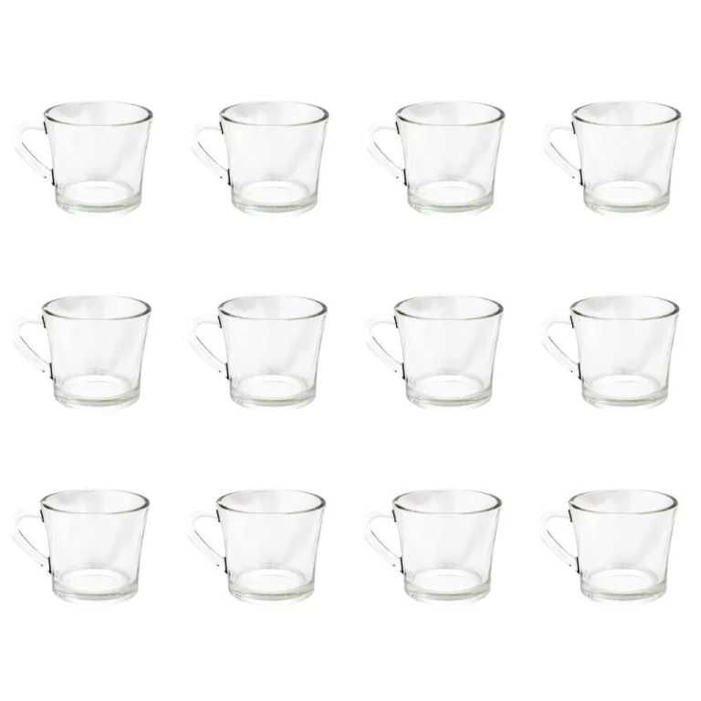 Kit De Xícaras De Vidro Para Chá 185ml Com Alça
