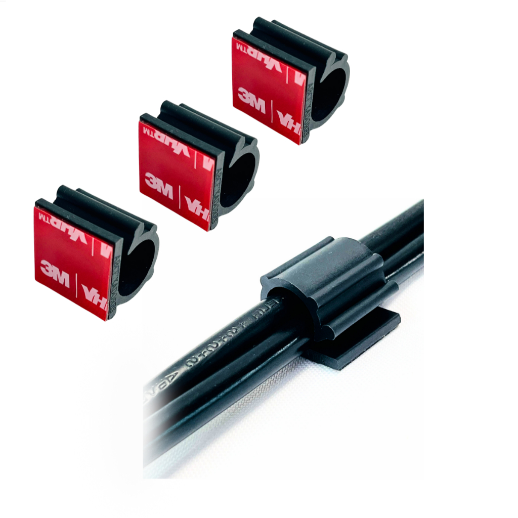 Fixador organizador de fios e cabos com adesivo 3M VHN 4910 original fios até 13mm