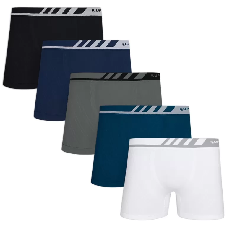 Kit com 3 Cuecas Boxer sem Costura Masculina Quali
