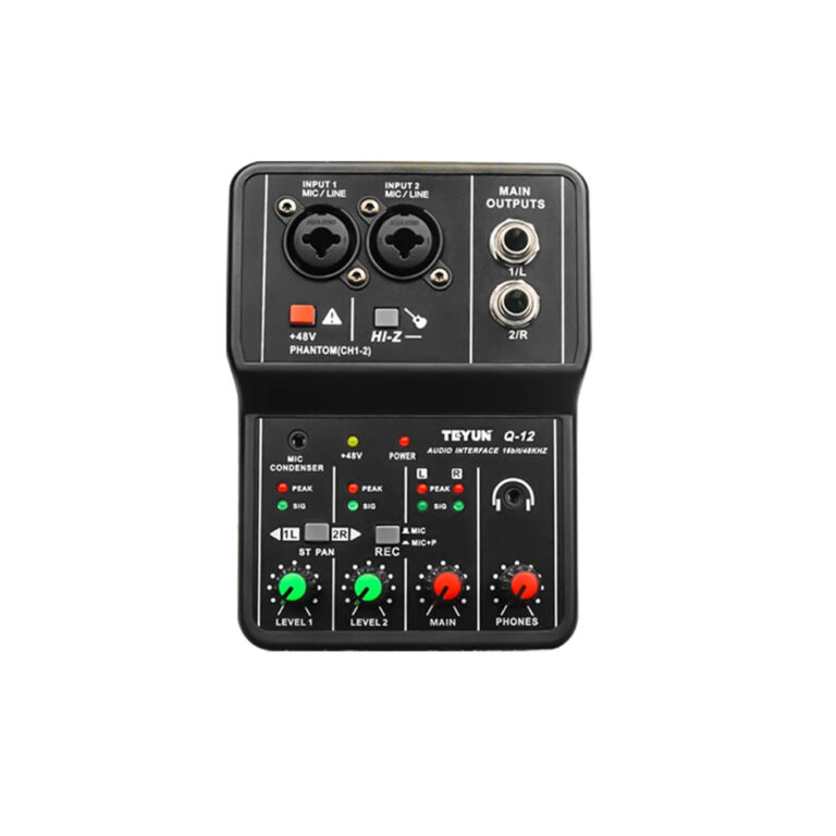 TEYUN Q-12 Interface de Áudio Placa de Som Com Mo