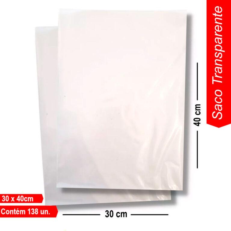 Saco Plástico Cristal Transparente Reforçado Emb