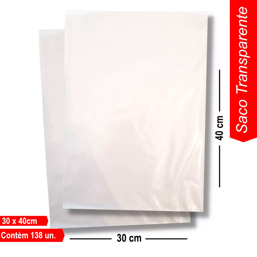 Saco Plástico Cristal Transparente Reforçado Embalagem 1kg