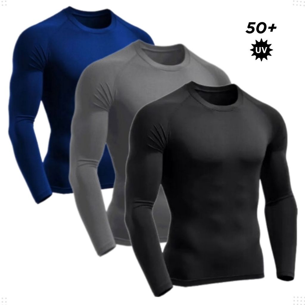 Camisa Térmica Segunda Pele Camiseta Blusa Malha Fria Unissex Academia Manga Longa