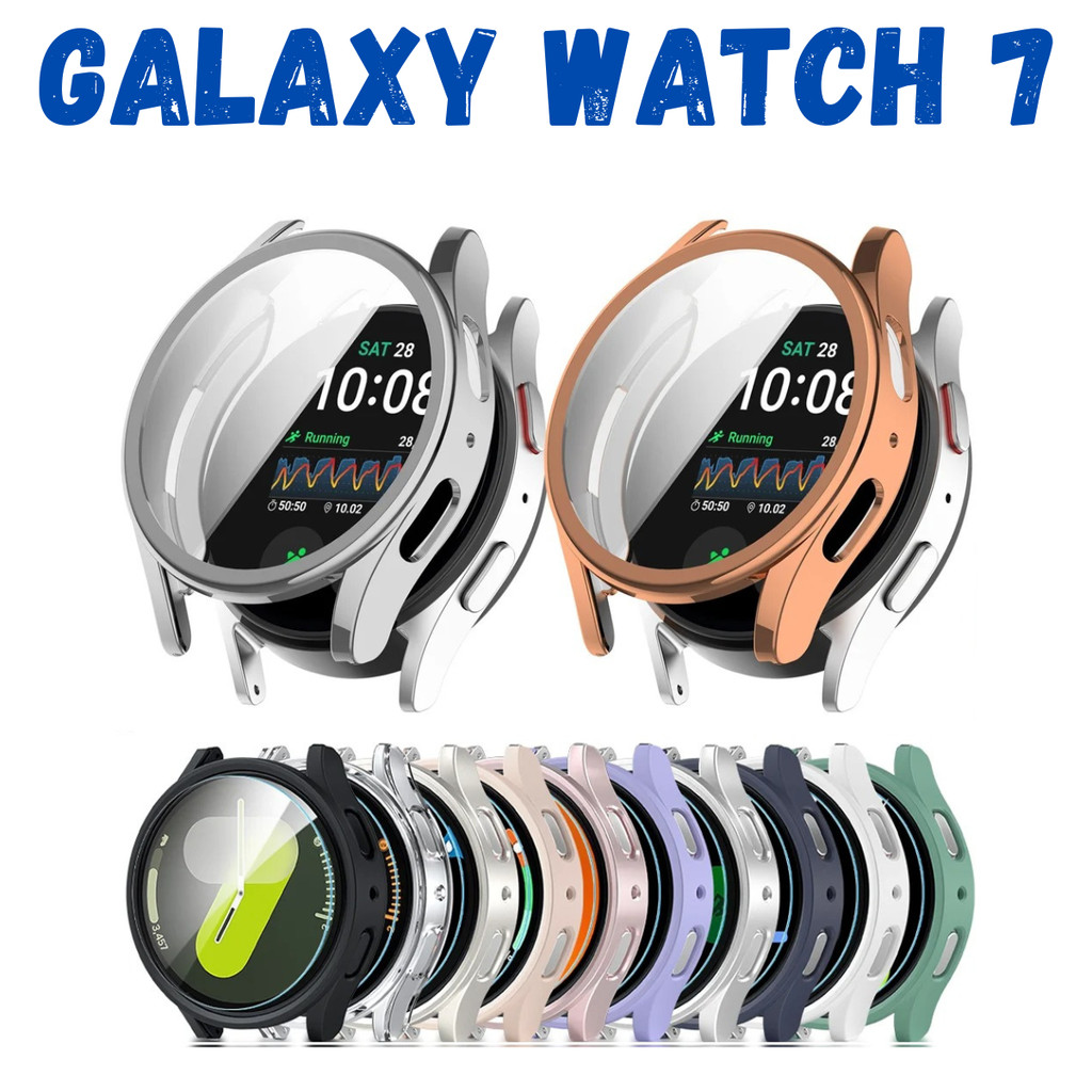 Case Capa Com Película Para Galaxy Watch 7 40mm 44mm Smartwatch Relógio Samsung Capinha Bumper