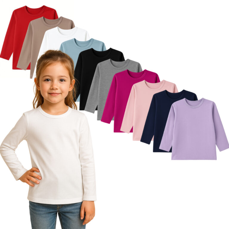 Blusa Cotton Manga Longa Infantil Juvenil Menina T