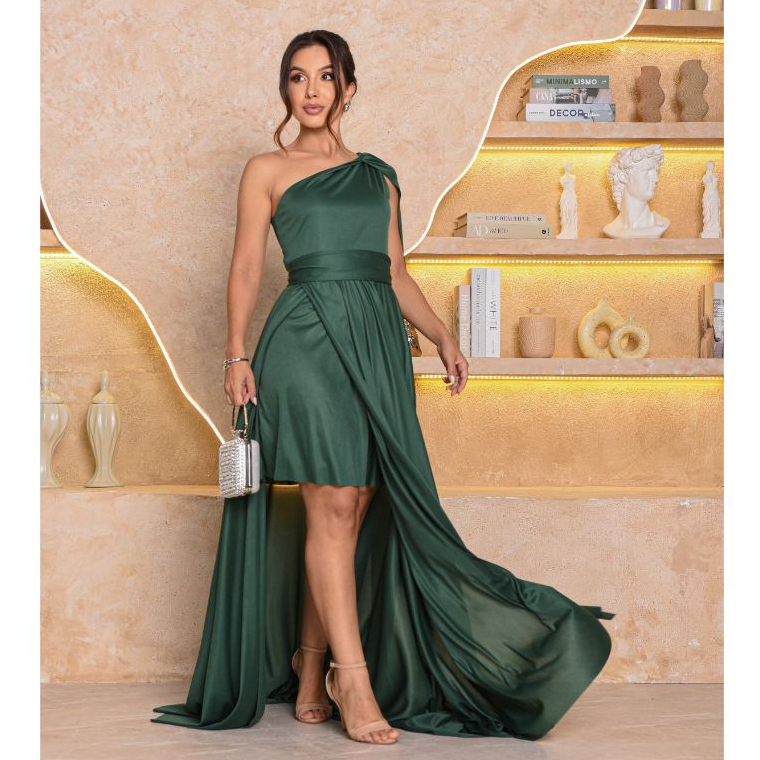Sônia Anair Vestido Feminino Longo de Festa com C