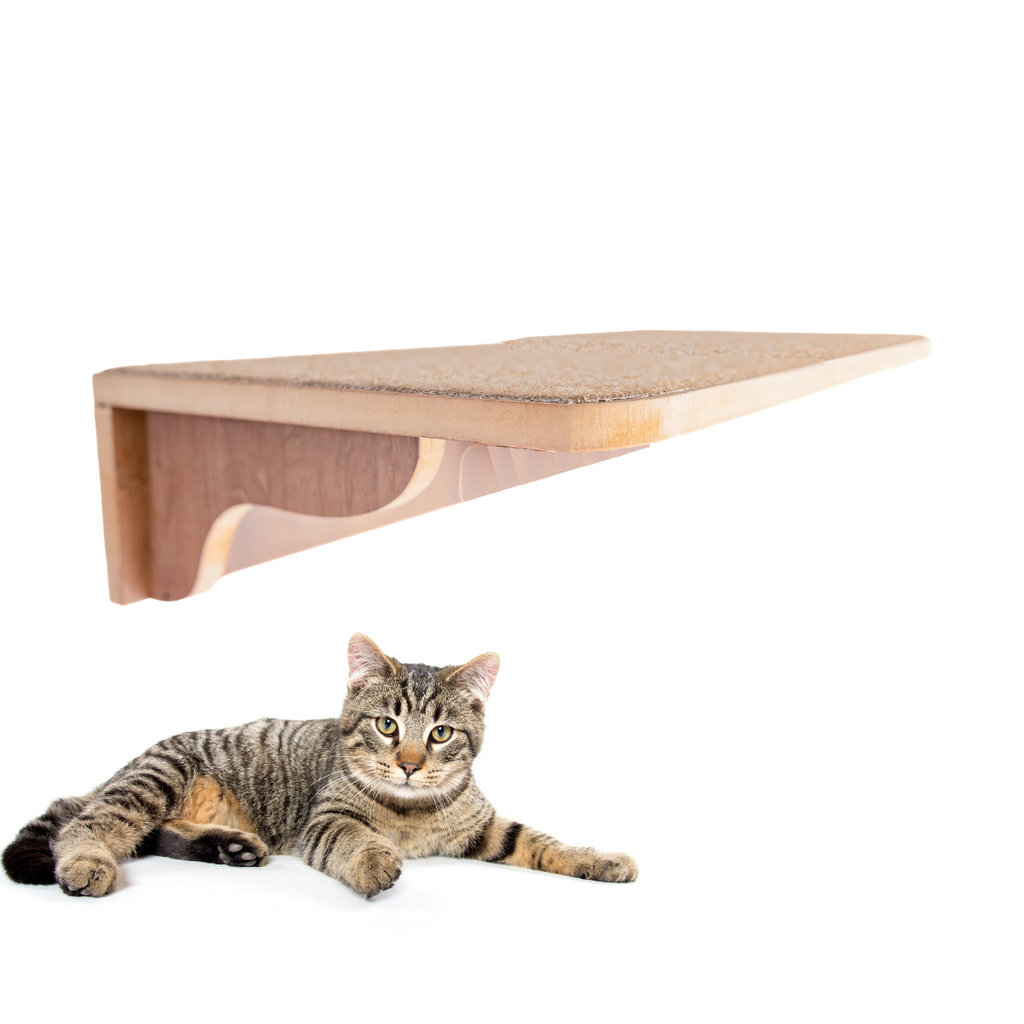 Prateleira Para Gatos em MDF 15mm REFORÇADO Com Carpete Antiderrapante Tam G Super Resistente Montad