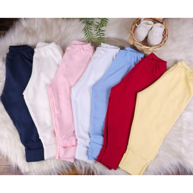 Kit 3 peças calça mijão culote de bebê tecido 