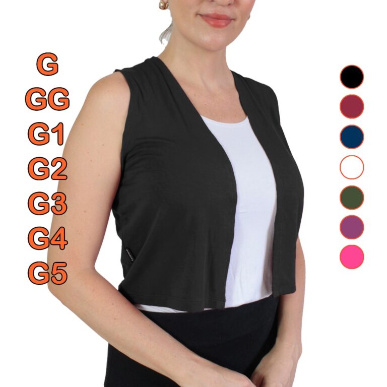 Colete Cropped Bolero Plus Size G GG G1 G2 G3 G4 G