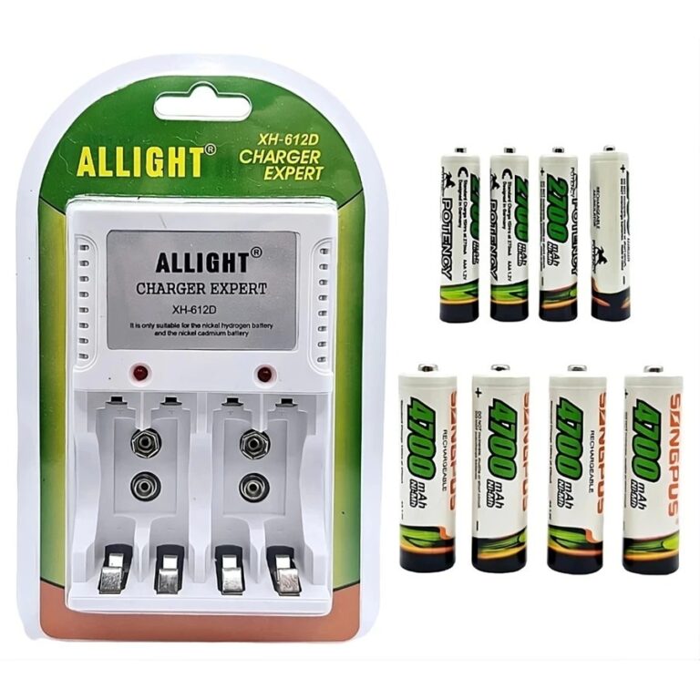 Kit Carregador de Pilhas AA AAA Bateria 9V Univers