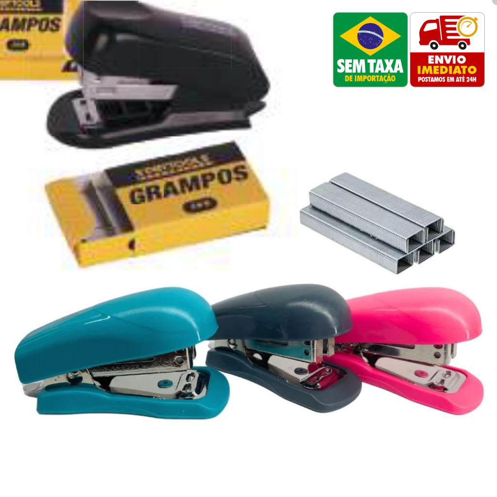 Mini Grampeador com Grampos  AR0753