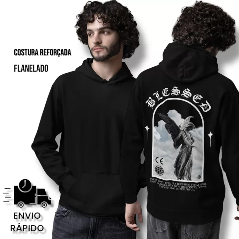 Blusa de Frio Moletom Unissex Masculino Flanelado 