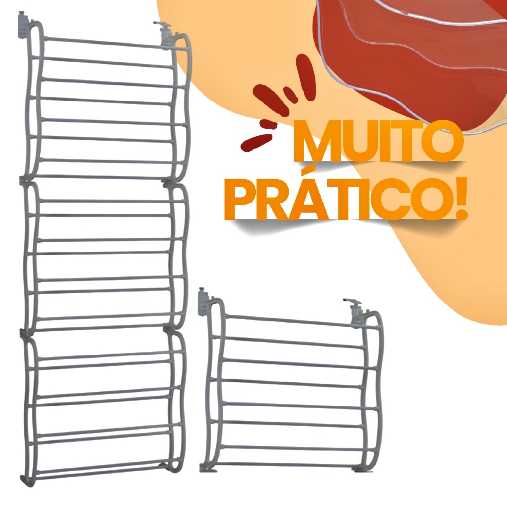Sapateira Branca Vertical De Parede E Porta Para Até 36 Pares