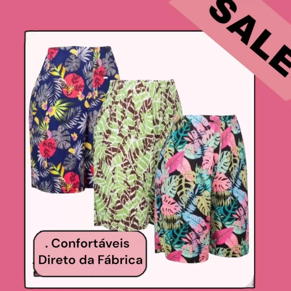 Kit 4 Bermudas Senhora em Malha Fria Liganete Confortável Fresquinho Pluz Size Idosa Bermuda