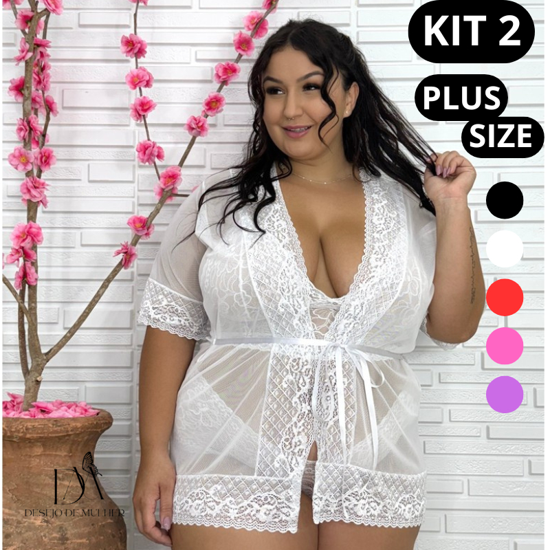 KIT 2 Robe Plus Size 48 50 52 54 Confortável Luxo Roupão Sensual Maternidade roby robie hobby